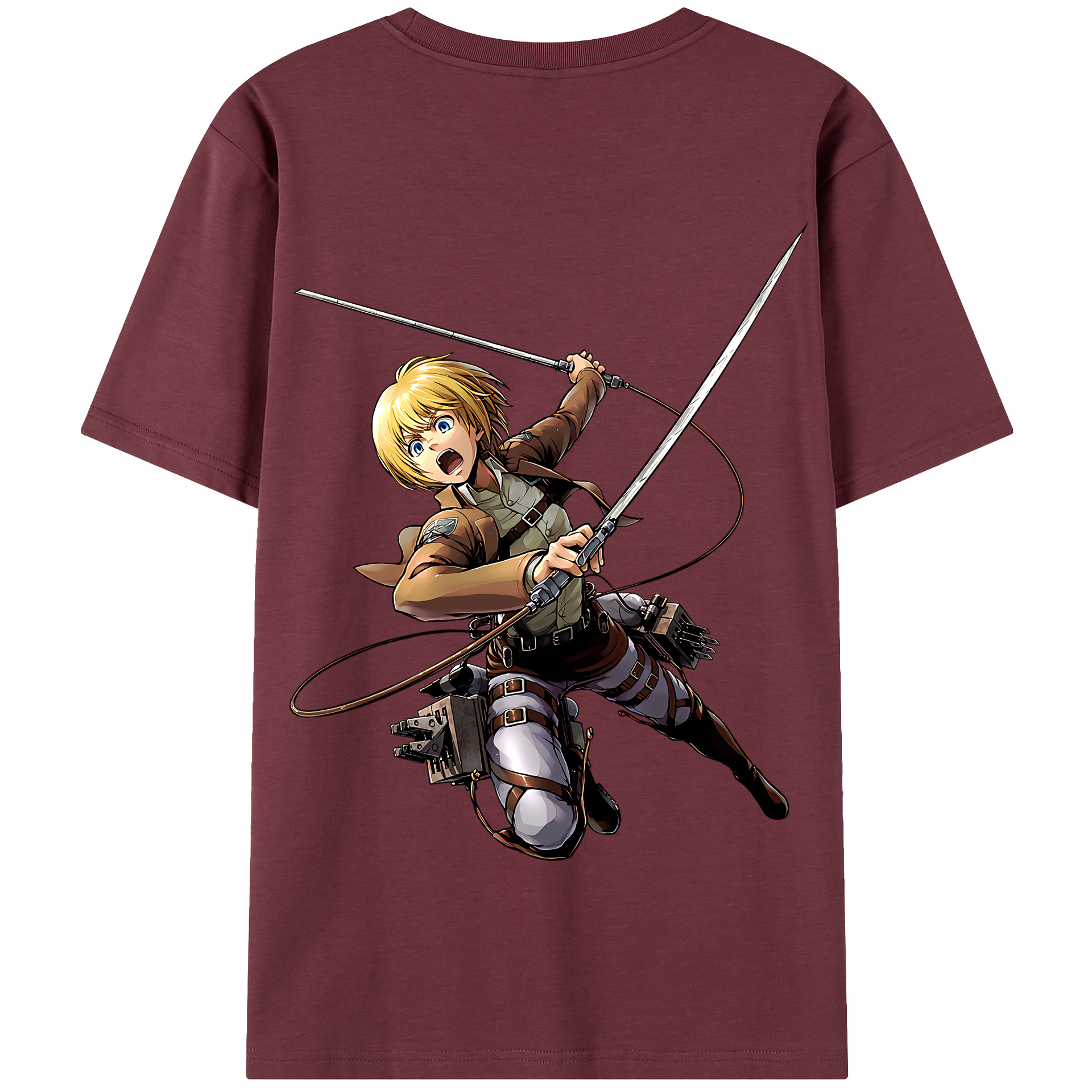（画像用） 進撃の巨人 アルミン·アルレルト Attack on Titan Armin Arlert 綿100％半袖Tシャツ（背面プリント）